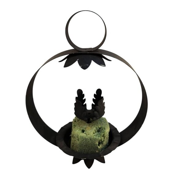 Decorative Black Metal Candle Holder With Floral Design For Home Décor Farmhouse - Picture 6 of 9